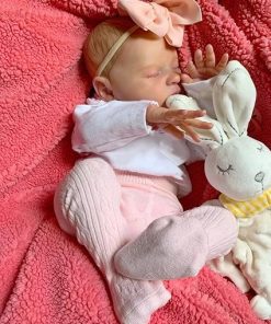 Lifelike Reborn Baby Dolls – 19 Inch Sleeping Realistic Newborn Girl Doll Soft Weighted Cloth Poseable Body Reborn Doll Real Life Baby Dolls with Accessories Feeding Toy Birthday Gift for Kids 2