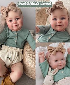 20 Inch Lifelike Reborn Baby Dolls, Realistic Newborn Baby Doll with Soft Vinyl Silicone Full Body, Baby Doll Accessories for Kids Age 3+ 2