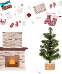 Our Generation by Battat- Holiday Celebration Set- Doll, Clothes & Christmas Accessories for 18” Dolls- Ages 3 Years & Up, Brown (BD37362Z)