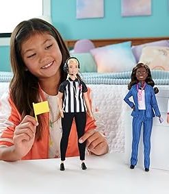 Barbie Career of The Year Doll Set with 4 Sport Professionals & Accessories, Including General Manager, Coach, Referee & Sports Reporter 2