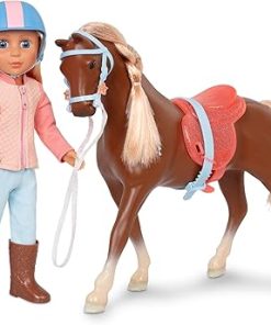 Glitter Girls- Milla & Milkyway 14-inch Poseable Equestrian Doll & Horse – Blonde Hair, Riding Outfit, and Helmet – Dolls for Girls Age 3 & Up