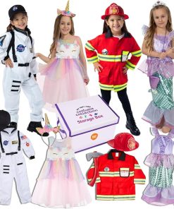 Born Toys Dress Up Clothes for Little Girls 4-6, Washable Toddler Costumes for Kids Pretend Play 3T-4T