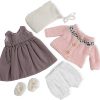 Wooden 26.5 x 39 x 46 cm Pink and White with Wheels 30-40, Baby Toy 3 Years, Doll’s Pram (46475), Carrito 3