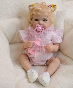 Realistic Reborn Baby Dolls Girl 18 Inch Real Life Baby Dolls with Soft Weighted Cloth Body Lifelike Newborn Dolls with Accessories for 3+ Years Old Kids