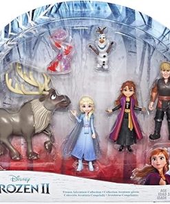 Disney Frozen Adventure Collection, 5 Small Dolls from Frozen 2, Anna, Elsa, Kristoff, Sven, Olaf, & Gale Accessory