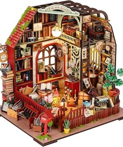 Spilay Dollhouse DIY Miniature Wooden Furniture Kit,Mini Handmade Doll House Model with Dust Cover & Music Box,1:24 Scale Creative Woodcrafts Toys for Adult Friend Lover Birthday Gift M38