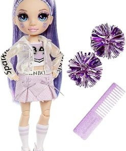 Rainbow High Cheer Violet Willow – Purple Cheerleader Fashion Doll with Pom Poms and Doll Accessories, Great Gift for Kids 6-12 Years Old