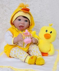 Reborn Baby Dolls, 22-Inch Realistic Newborn Baby Doll Soft Cloth Body Lifelike Baby Dolls Complete with Clothes and Toy Accessories Christmas Birthday Gift Set for Kids 3+