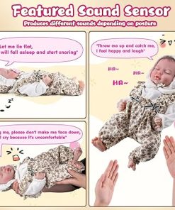 Reborn Baby Dolls – 18 Inch Realistic Newborn Doll with Sound Sensor – Real Life Lifelike Toddler Doll – Life Like Doll Set Toys for Age 3 4 5 6 7 8 9 10 Year Old Girls Kids Birthday 2