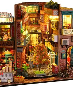 CuteQi Miniature House DIY Kit with Furniture, Light & Music – Handmade Crafts Gift for Adults & Lovers