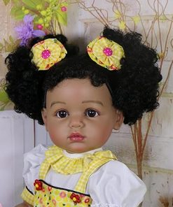 Baby Dolls Black with Lifelike Soft Body African American Realistic-Newborn Girl Doll 22 Inch Best Birthday Gift Set and Toy Accessories Gift for Kids Age 3 (223106) 2