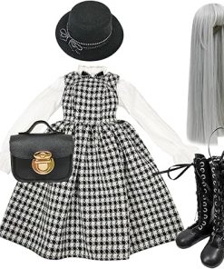 Proudoll 1/3 BJD Doll Clothes 60cm 24in SD Ball Jointed Dolls Set Hat, Wig, Long-Sleeve Shirt, Dress, Boots, and Handbag