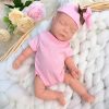Reborn Baby Dolls Girl 11 Inch Full Silicone Body, Sweet Girl Mini Size Sleeping Reborn Baby Dolls with Clothes and Bottles Gift for Kids Age 3+, Pink