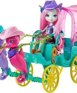 Mattel Enchantimals Seahorse Carriage Sandella Seahorse Doll and Playset 2