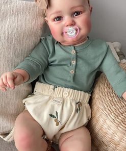 Wamdoll 19 inches So Truly Premie Baby Size Hand Drawing Hair Sweet Smile Reborn Baby Dolls Silicone Vinyl Full Body Realistic Newborn Girl Dolls Look Real Cuddly Body Gift Set Anatomically Correct 2