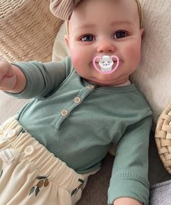Wamdoll 19 inches So Truly Premie Baby Size Hand Drawing Hair Sweet Smile Reborn Baby Dolls Silicone Vinyl Full Body Realistic Newborn Girl Dolls Look Real Cuddly Body Gift Set Anatomically Correct