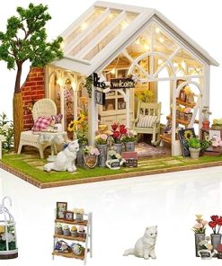 DIY Miniature Dollhouse Kits, Tiny House Kit with Light, Doll House Kits for Adults to Building, Unique Gift for Birthday Christmas Day, Sunshine