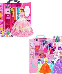 ZITA ELEMENT 11.5 Inch Girl Doll Closet with Clothes and Accessories