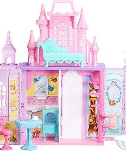 Disney Princess Pop-Up Palace, Castle Playset with Handle and 13 Accessories, 5 Rooms, 2 Feet Tall