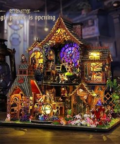Miniature House Kit – DIY Dollhouse with Dust Proof Cover for Teen Adults – Handmade Wooden Miniature Kit – Decorations/Gifts for Holidays 2