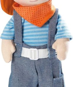 HABA Graham 12″ Soft Boy Doll with Brown Hair, Brown Eyes Overalls & Shoes for Ages 18 Months and Up