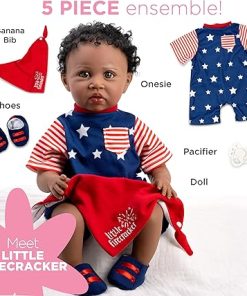 Paradise Galleries 21 Inch African American Realistic Reborn Toddler Boy Doll with Star-Spangled Outfit and Accessories – Little Firecracker 2