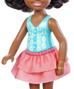 Barbie Chelsea Doll with Flowered Top, Ruffled Skirt and Cardboard Bouquet