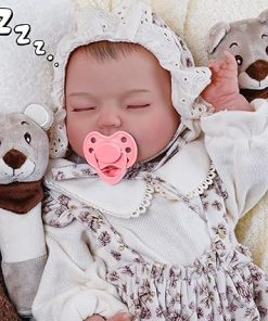 Reborn Baby Dolls – 18 Inch Realistic Newborn Doll with Sound Sensor – Real Life Lifelike Toddler Doll – Life Like Doll Set Toys for Age 3 4 5 6 7 8 9 10 Year Old Girls Kids Birthday