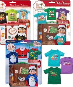 The Elf on the Shelf Suitcase Multi-Pack: Christmas Party T-Shirt Pack, Sweet Treat Tees, Sweet Tees Express Yourself Set, and Elf Mates T-Shirts