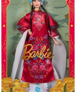 Barbie Signature Lunar New Year Doll in Red Floral Robe & Traditional Accessories Inspired by the Peking Opera, Collectible with Stand & Certificate of Aithenticity