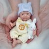 Silicone Reborn Baby Doll, 7 Inch Full Body Silicone Reborn Baby Girl, Lifelike Silicone Baby, Includes Feeding Accessories and Gift Box