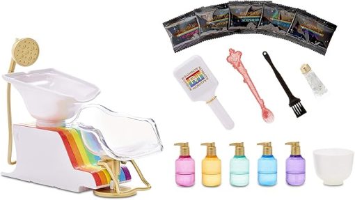 Rainbow High Salon Playset with Rainbow of DIY Washable Hair Color Foam for Kids and Dolls - Doll Not Included