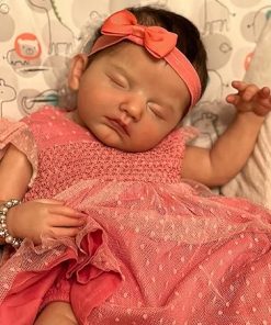 Pinky Lifelike Reborn Baby Dolls 20Inch 50cm Baby Soft Body Realistic Newborn Baby Dolls Real Life Sleeping Baby Dolls Toy Gift for Kids Age 3 +