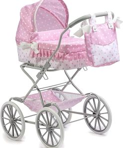 JC Toys | Berenguer Boutique | Royal Baby Doll Pram | Pink | Ages 3+
