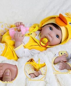Reborn Baby Dolls, 22-Inch Realistic Newborn Baby Doll Soft Cloth Body Lifelike Baby Dolls Complete with Clothes and Toy Accessories Christmas Birthday Gift Set for Kids 3+ 2