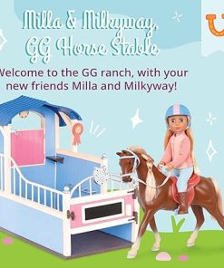 Glitter Girls – Milla & Milkyway, GG Horse Stable – 14-inch Doll & Playset – Equestrian Bundle – Blonde Hair & Blue Eyes, Blonde Mane – Doll, Horse, Stable Set – 3 Years + 2