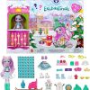 Holiday Wonders Countdown Advent Calendar with Sybill Snow Leopard Small Doll, Animal Figure & 24 Surprise Accessories