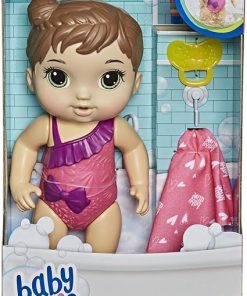 Baby Alive Splash’n Snuggle Baby Brown Hair Doll for Water Play, with Accessories…