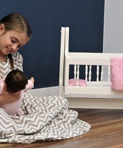 Amish-Made Wooden Deluxe Doll Swinging Cradle, White Finish by AmishToyBox.com 2