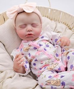Lifelike Reborn Baby Doll Girl 19 inch Realistic Newborn Full Body Silicone Vinyl Anatomically Correct Baby Girl Real Looking Sleeping Baby Dolls with Doll Accessories Gifts