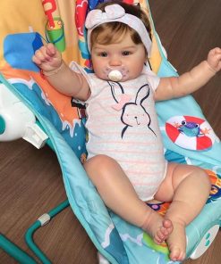 Zero Pam Reborn Baby Dolls Maddie Girl, 20 Inch Cute Realistic-Silicone Newborn Baby Dolls Poseable Real Life Lifelike Baby Dolls Smiling Babies with Accessories