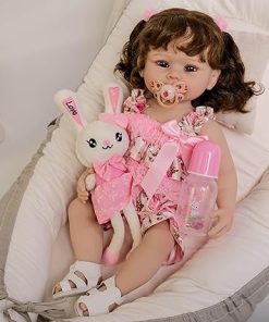 Reborn -22 Inch Baby Dolls Full Body Realistic Baby Doll Lifelike Soft Vinyl Baby Doll with Clothes Accessories for 3 Year Old