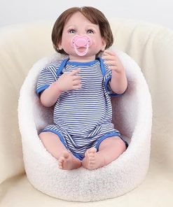 Reborn Baby Dolls, Realistic Baby Boy, Real Life Newborn Baby Doll Silicone Full Body with Toy Accessories Set for Christmas, Children’s Day 2