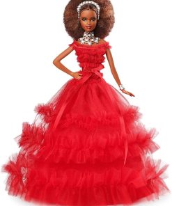 Barbie 2018 Holiday Doll 30th Anniversary with Elegant Red Gown & Accessories