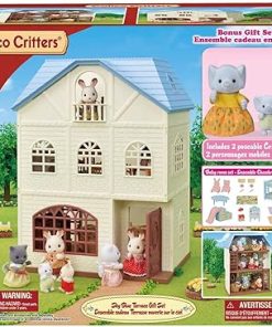 Calico Critters Sky Blue Terrace Gift Set, Dollhouse Playset with Figures, Furniture and Accessories