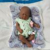 7 Inch Reborn Baby Doll Black， Silicone Doll Boy Lucas, Mini Realistic Newborn Baby Dolls Silicone Full Body with Feeding Accessories&Gift Box