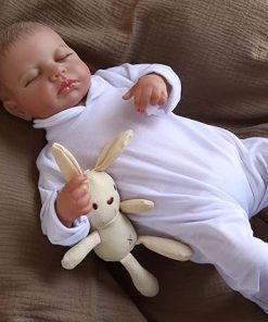 Reborn Baby Dolls Cute 18 Inch, Soft Body Weighted Dolls Toy Realistic Newborn, Lifelike Reborn Baby Dolls Poseable with Gift Box for Kids Age 3 + 2