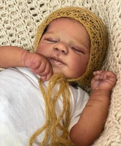 Sleeping Reborn Baby Dolls 18 Inch Black Girls Weighted Silicone Toddler Doll African American Babies Lifelike Doll with Clothes and Toy Accessories Kids Gift for Age 3+