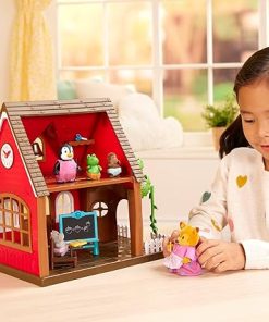 Lil Woodzeez – Toy Figures Playset – Miniature School Playhouse – Stackable – Storybook & Posable Figures Bundle – 3 Years + 2