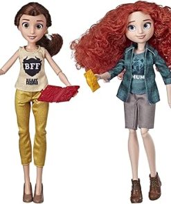 Disney Princess Ralph Breaks The Internet Movie Dolls, Belle & Merida Dolls with Comfy Clothes & Accessories